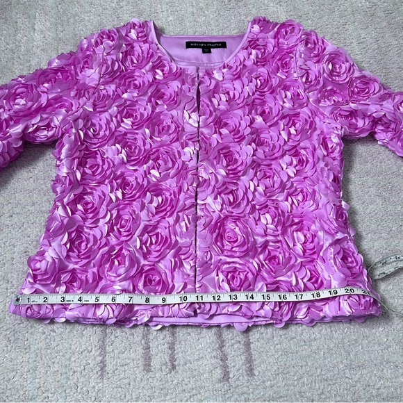 Boston Proper Rose Flower Textured Blazer Jacket Size Large Valentines Day - Picture 10 of 16